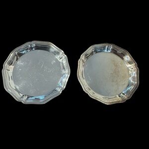 Pair Of Christofle Silver Plated Trinket Butter Dish Scalloped Edge France 3.5”